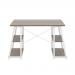 Jemini Soho Desk 4 Angled Shelves 1300x600x770mm Grey Oak/White KF90791 KF90791