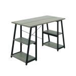 Jemini Soho Desk 4 Angled Shelves 1300x600x770mm Grey Oak/Black KF90795 KF90795