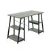 Jemini Soho Desk 4 Angled Shelves 1300x600x770mm Grey Oak/Black KF90795