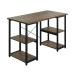 Jemini Soho Desk 4 Straight Shelves 1200x600x770mm Dark Walnut/Black SD07BKDW
