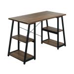 First Soho Desk with Angled Shelves 1300x600x770mm Dark Walnut/Black KF90957 KF90957