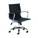 First Sosa Operator Chair 620x620x900-980mm Leather Black KF90983 KF90983