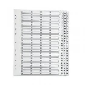 Q-Connect 1-75 Index Multi-Punched Reinforced Board Clear Tab A4 White KF97058 KF97058