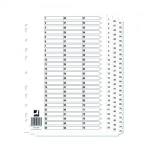Q-Connect A4 1-75 Mylar Index 10 Pack KF97058Q KF97058Q
