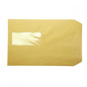 Q-Connect C5 Envelopes Window Pocket Peel and Seal 115gsm Manilla (Pack of 500) KF97370 KF97370
