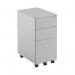 First 3 Drawer Under Desk Pedestal Slimline Steel 300x470x615mm Silver KF98515 KF98515
