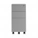 First 3 Drawer Under Desk Pedestal Slimline Steel 300x470x615mm Silver KF98515 KF98515