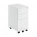 First 3 Drawer Under Desk Pedestal Slimline Steel 300x470x615mm White KF98516 KF98516