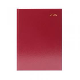 Desk Diary 2 Day Per Page A5 Burgundy 2025 KFA52BG25 KFA52BG25