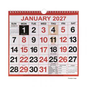 Unbranded Wirebound Month To View Calendar 249x231mm 2027 KFYC2227 KFYC2227