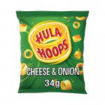 Hula Hoops Cheese and Onion Crisps 34g Pack of 32 09077 KP12548