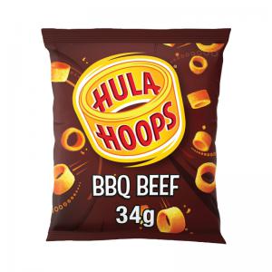 Hula Hoops BBQ Beef Crisps 34g Pack of 32 19697 KP12551