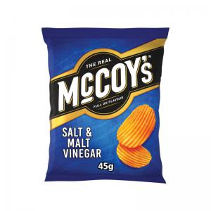 McCoys Salt and Malt Vinegar Crisps 45g Pack of 36 09009 KP13861