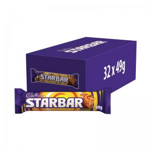 Cadbury Starbar ChocolatePeanutCaramel Bar 49g Pack of 32 960986
