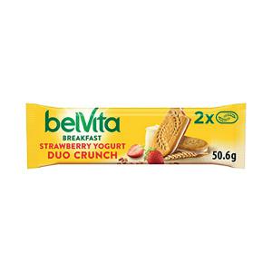 belVita Breakfast Strawberry and Yogurt Duo Crunch Bars 50.6g Pack of