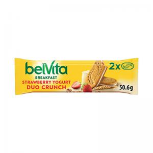 belVita Breakfast Strawberry and Yogurt Duo Crunch Bars 50.6g Pack of