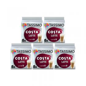 Tassimo Costa Latte Coffee 16 Pods x5 Pack of 40 4056534 KS54541