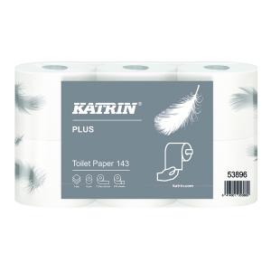 Image of Katrin Plus 3-Ply Toilet Roll 143 Sheets Pack of 48 53896 KZ05389
