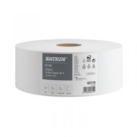 Katrin Jumbo Toilet Roll 2-Ply 60mm Core Refill (Pack of 6) 62110 KZ06211