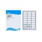 Initiative Laser and Inkjet Labels 64 x 34mm 24 per Sheet Pack 100