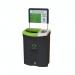 Meridian Recycling Bin Double Mixed Recycling and General Waste 110L BlackLimeWhite L18812 LFE11812