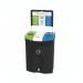 Meridian Recycling Bin Triple Mixed Recycling General Waste Liquids 110L LimeWhiteBlue L188142 LFE118142
