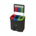 Meridian Recycling Bin Triple Mixed Plastics Cardboard Mixed Recycling 87L BlkGrnWht 8189316G2 LFE8189316G2