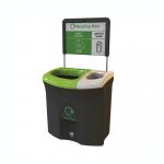 Meridian Recycling Bin Double Mixed Recycling and General Waste 87L BlackLimeWhite 818936 LFE818936