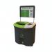 Meridian Recycling Bin Double Mixed Recycling and General Waste 87L BlackLimeWhite 818936 LFE818936