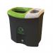 Meridian Recycling Bin Double Mixed Recycling and General Waste 87L BlackLimeWhite 818936 LFE818936