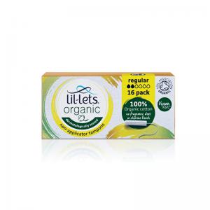 Lil-Lets Organic Non-Applicator Tampons Regular x16 Pack of 12