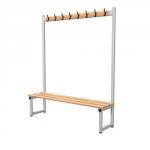 Lion Steel Single Sided Bench with Coat Hooks 1000mm Ash Pack of 1 LN81855