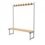 Lion Steel Single Sided Bench with Coat Hooks 1500mm Ash Pack of 1 LN81856