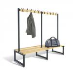 Lion Steel Double Sided Bench with Coat Hooks 1000mm Ash Pack of 1 LN81858