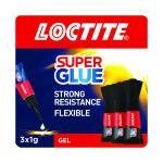 Loctite Super Glue Mini Trio Power Gel 3x1g (Pack of 3) 2642101 LO06098