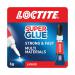 The image showcases a small tube of translucent adhesive, with the brand name Henkel Super Glue Loctite Original prominently displayed. The label also includes the words Universal 3g and a product model number. The glue appears to have a secure cap and is standing upright on a plain background.