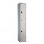 Probe Standard Locker Steel 1780x305x305 - Nest 1 - 2 Tier Carcass Colour: Silver Grey - Door Colour: Silver Grey - Hasp & Staple Lock - Flat Top SAAA1BSGSGHS F