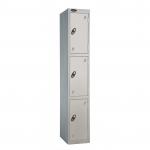 Probe Standard Locker Steel 1780x305x460 - Nest 1 - 3 Tier Carcass Colour: Silver Grey - Door Colour: Silver Grey - Cam Lock - Flat Top SAAC1CSGSGCA F