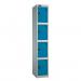 The Lion Steel Lockers Probe Standard Locker has a durable steel construction with a sleek silver grey carcass and blue doors. It features a cam lock for security and a flat top for storage. Available in 1-4 tiers, this locker is perfect for any setting.