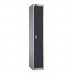 Probe Standard Locker Steel 1780x460x460 - Nest 1 - 1 Tier Carcass Colour: Silver Grey - Door Colour: Black - Combination P Lock - Flat Top SACC1ASGBKCP F