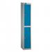 Probe Standard Locker Steel 1930x305x460 - Nest 1 - 2 Tier Carcass Colour: Silver Grey - Door Colour: Blue - Hasp & Staple Lock - Sloping Top SRAC1BSGBLHS S