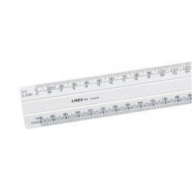 White 30cm Linex Flat Scale Ruler 1:1-500 (Comes with colour coded inserts for ease of use) LXH 433 LX09310