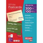 Decadry Postcards A4 Micro-perforated Sheet White (Pack of 100) OCB3325 LX14842