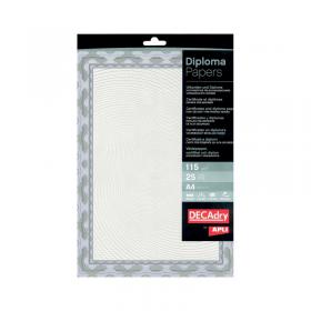 Decadry Border Certificate A4 Paper 115gsm Blue (Pack of 25) OSD4040 LX18758