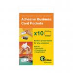 The photo shows a pack of 10 Pelltech Business Card Holders in the size 60x95mm. The holders have a side opening and are neatly arranged in the packaging. Each holder can hold multiple business cards and is made of durable material. The product is perfect for storing and organizing business cards in a professional manner.
