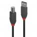 This photo features a Lindy Anthra Line USB 2.0 Type A to B Cable in black, along with extension cables. The sleek and durable design of the Lindy USB Printer Cable makes it perfect for connecting your USB devices, providing fast and reliable data transfer.