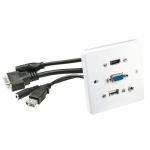 Lindy Multi AV Faceplate HDMI VGA USB Audio White 60220 LY60220