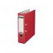 The photo shows a stack of 10 bright red Leitz Lever Arch Files. Each file has a 80mm spine and is made from durable poly material. The front and back covers feature the iconic Leitz branding, adding a touch of professionalism. These A4 sized files are ideal for organizing and storing important documents.