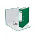 This picture shows a pack of 10 green Leitz 180 lever arch files with a 80mm spine, designed for A4 sized documents. The files have a high quality poly cover and feature a lever arch mechanism for easy opening and closing. Each file holds a large number of pages, making it ideal for organizing and storing important documents. The vibrant green color adds a pop of color to any workspace.