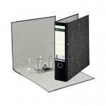 The picture shows a set of 10 black Leitz Lever Arch Files, each with a sturdy 80mm board and designed to hold A4-sized papers. The files feature the Leitz logo and 180 branding on the spine. They are neatly stacked and ready to organize your important documents.